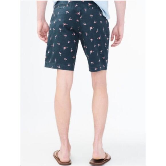AEROPOSTALE Pink Flamingo print Blue Chino Shorts Size 31 - Picture 2 of 10